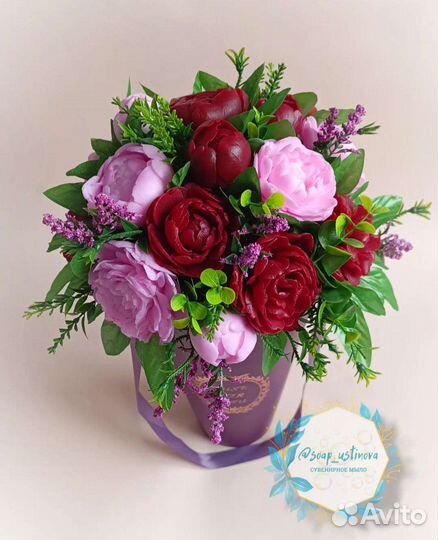 Букет с цветами из мыла