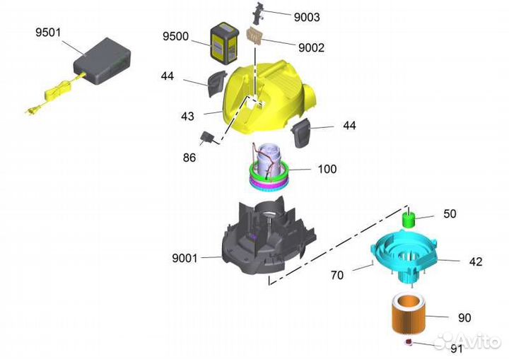 Запчасть karcher WD 3 Battery (1.629-910.0)