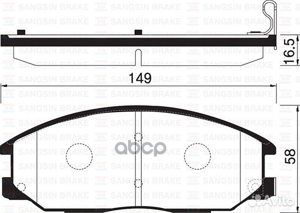 Колодки тормозные передние sangsin brake SP1171