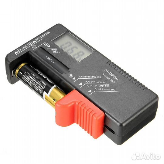 Тестер батареек AA/AAA/C/D/9V/1.5V с цифр.дисплеем