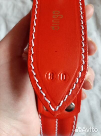 Красный кожаный ошейник для собак