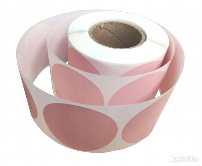 Этикетки круглые 20х20 розовые