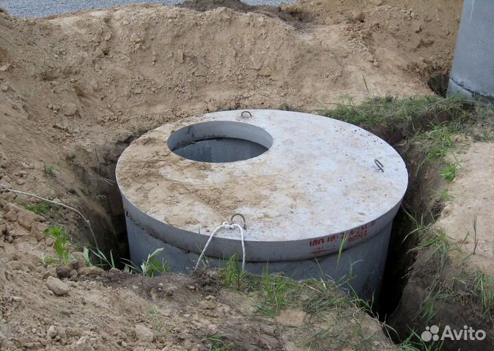 Септик канализация сливная из жби колец