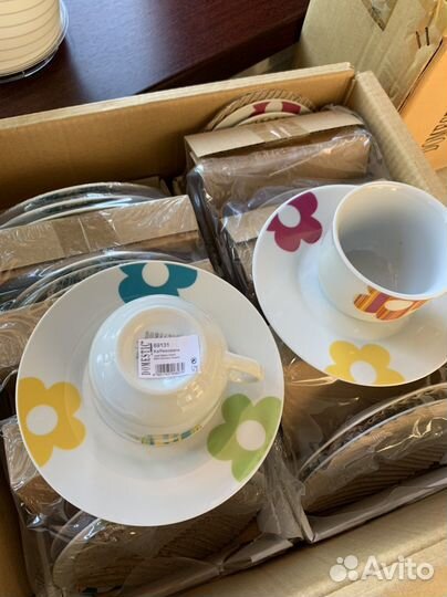 Чашка с блюдцем набор 24 штуки