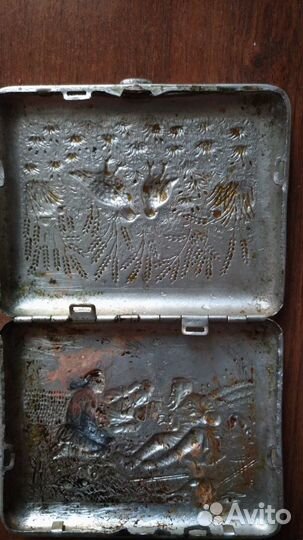 Портсигар посеребренный