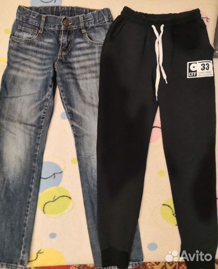 Джинсы, треники 140