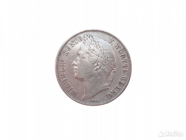 Германия, Вюртемберг 1 гульден 1841, серебро