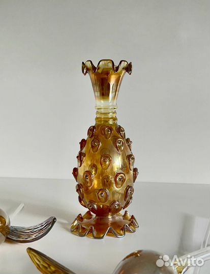 Ваза медовое стекло винтаж