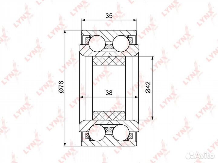 Подшипник ступицы передний комплект WB1108 (lynxau