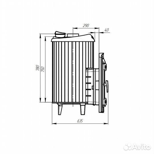 Печь Для Бани «Атмосфера L ктт» ламели «Окаменевше