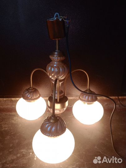 Люстра СССР фарфор ретро Винтаж 3х рожковая