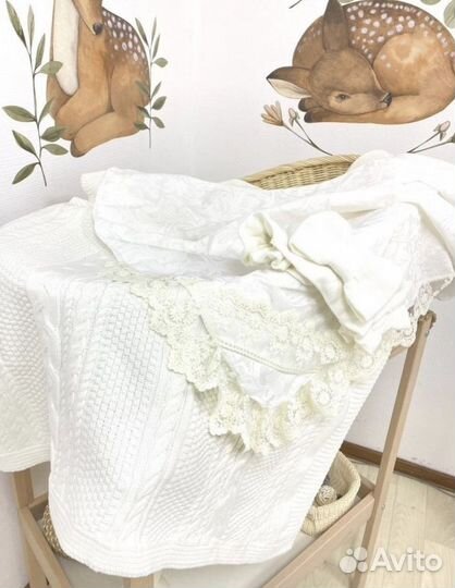 Конверт плед уголок на выписку для новорожденного