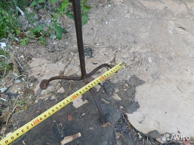 Антикварный, кованный,напольный светец на 4 лучины