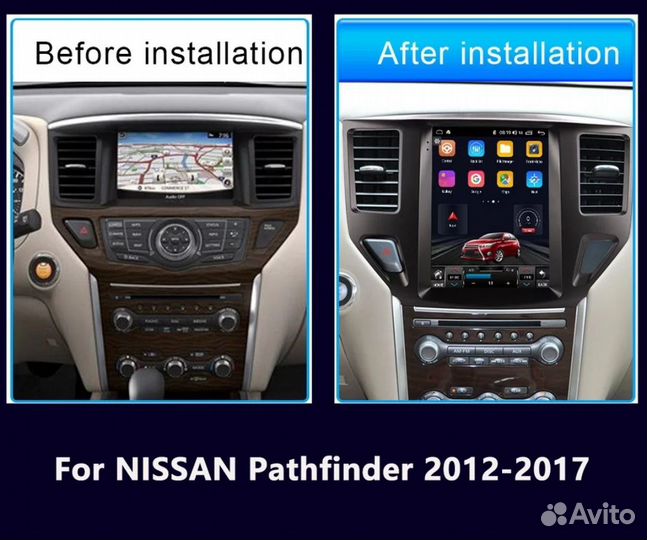 Магнитола в стиле tesla Nissan pathfinder r52 l