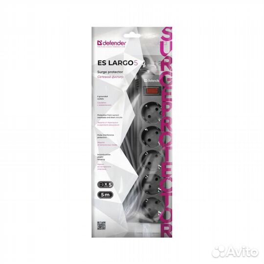 Сетевой фильтр 5 розеток 5 метров