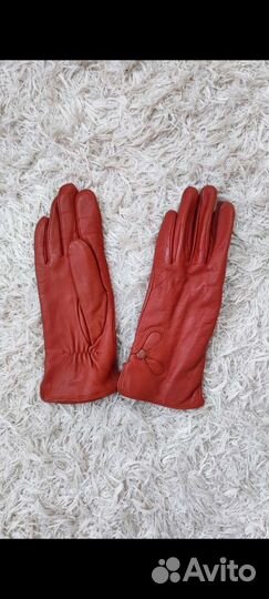 Перчатки женские кожаные