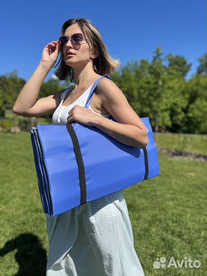 Пляжный коврик из прочного материала синий