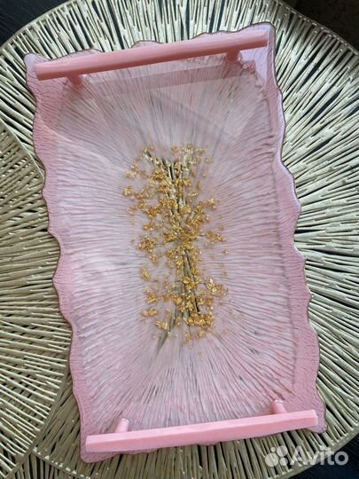 Поднос ручной работы из эпоксидной смолы