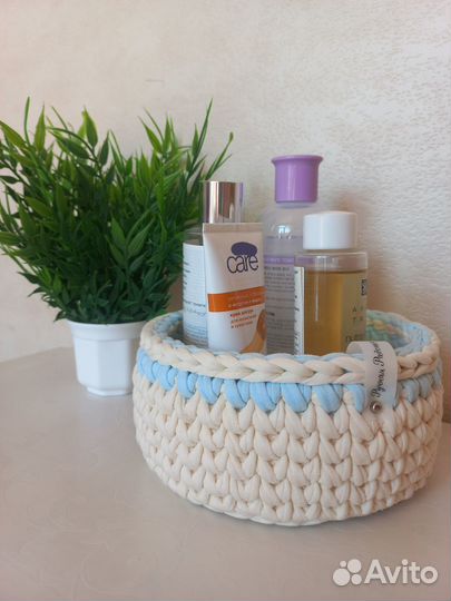 Корзина из трикотажной пряжи