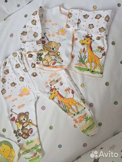 Ползунки и распашонка, колготки 50-56