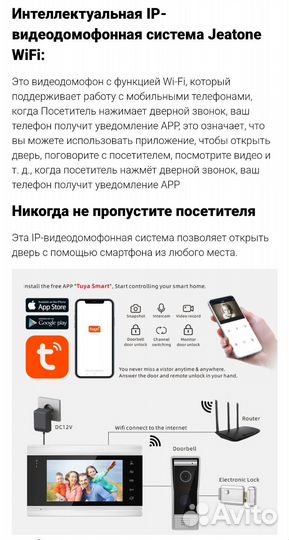 Умный домофон Wifi Tuya