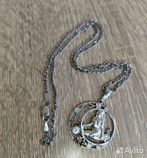 Серебряная Подвеска с цепочкой «Дева»