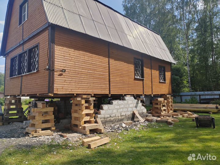Подъем дома замена венцов