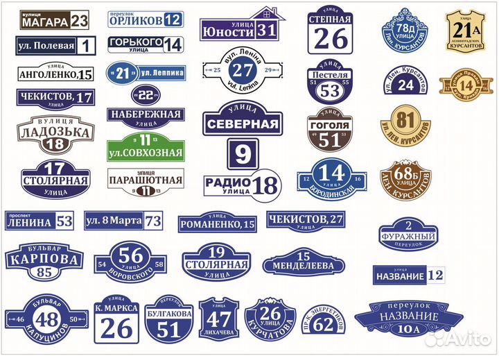 Адресная табличка на дом, забор, ворота, калитку