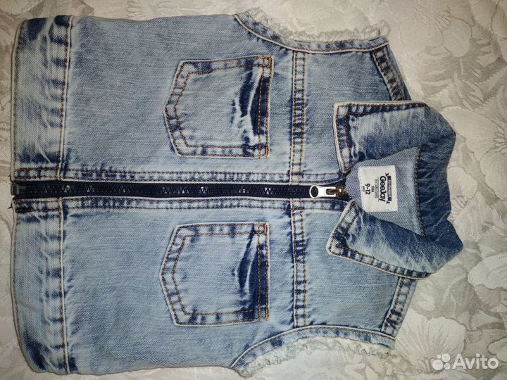Джинсовая жилетка на мальчика и девочку 1-2 г