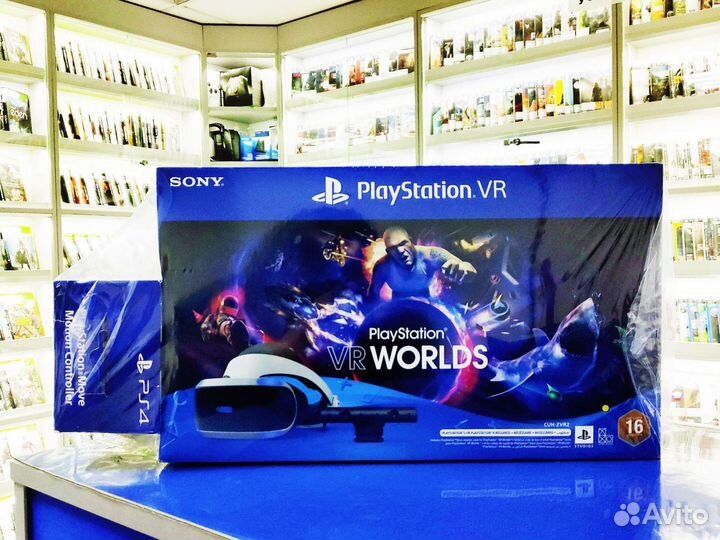 Шлем PS VR + камера + Move + игра VR Worlds