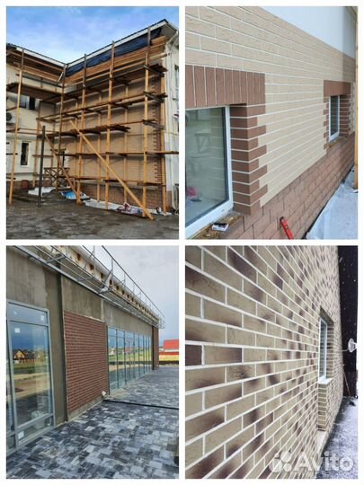 Гибкий кирпич на сетке для фасада