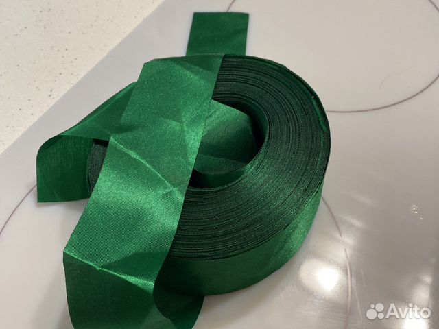 Лента атласна зеленая