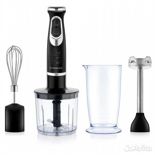 Блендер brayer BR1240 800Вт измельчитель/венчик че