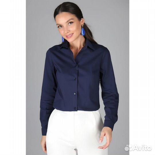 Новая рубашка 42 44 женская синяя Блузка