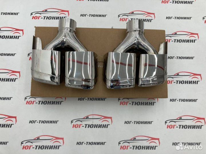 Насадки Mercedes Benz 63 ромбовидные с гравировкой