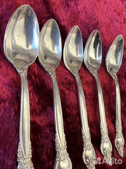 Кофейные мельхиоровые ложки Роза (троянда) 5шт