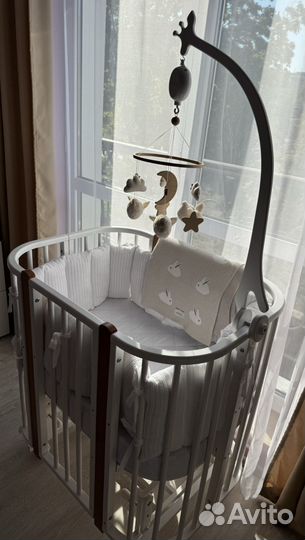 Детская кроватка-трасформер scandi с маятником