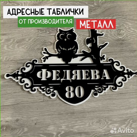 Адресные таблички 1.5 мм металлическая