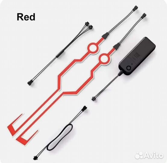 Неоновая светящаяся наклейка на шлем, мотоцикл