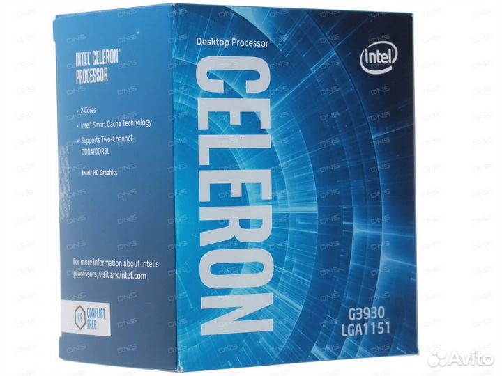 Процессор Intel Celeron G3930 + кулер (Box)