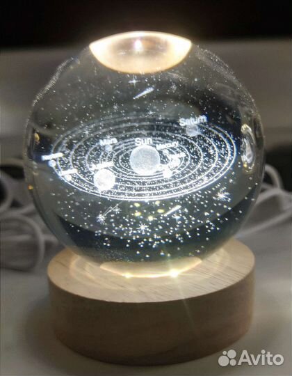 Светильник ночник 3D Стеклянные шары декор
