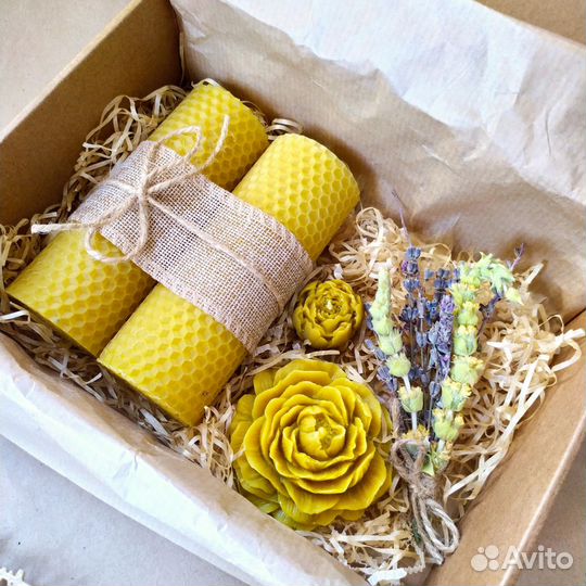 Набор медовых свечей, подарок