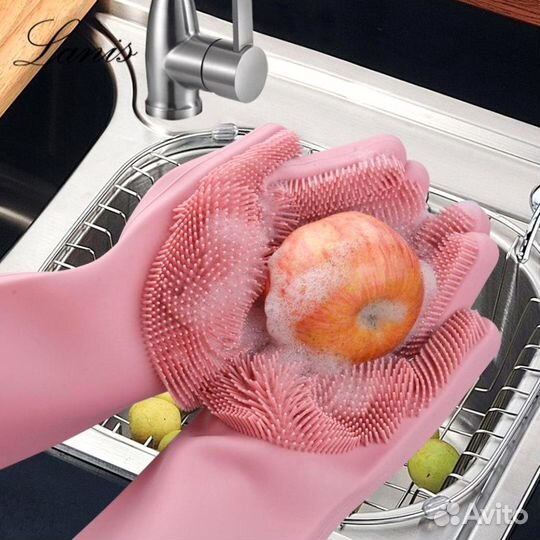 Силиконовые гипоаллергенные перчатки с ворсинками