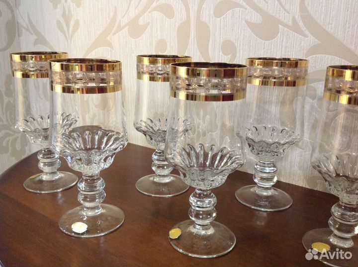 Винтаж Хрустальные фужеры bohema времён СССР