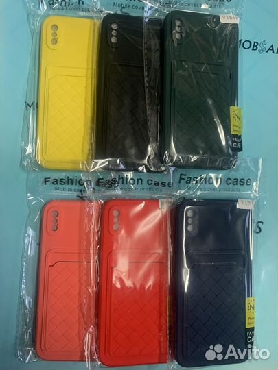 Силиконовые чехлы iPhone X/XS с карманом для карты