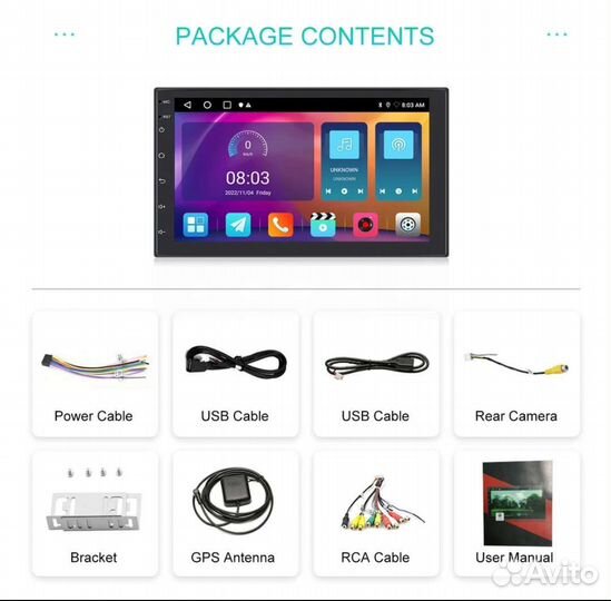 Магнитола 2din android 7 дюймов 2/32