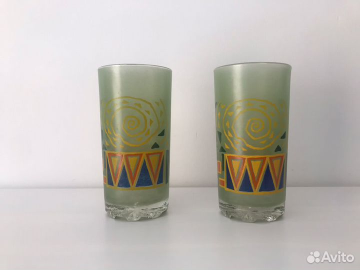 Стаканы стеклянные с абстрактным рисунком