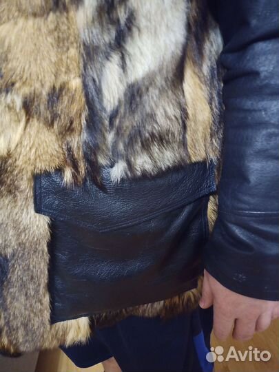 Жилетка мужская меховая волчья