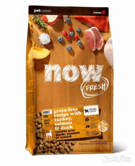 Корм для собак NowFresh с индейкой и уткой 5.44 кг