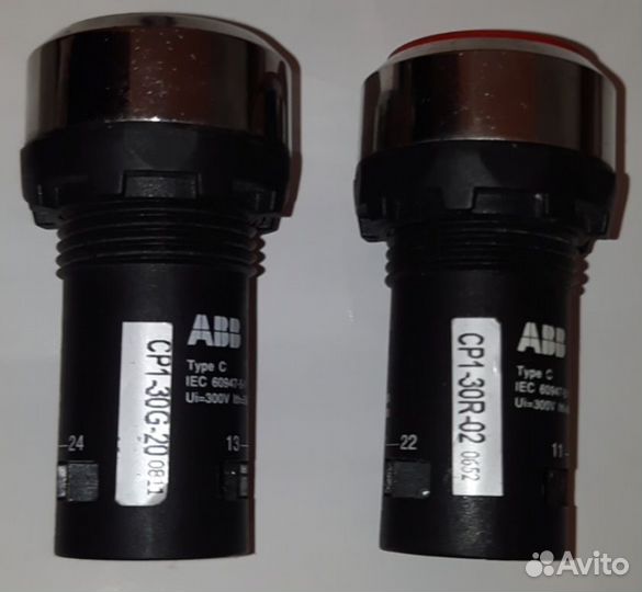 Кнопка управления плоская ABB (зелёная/красная)